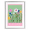 Stupell Industries Wild Flowers with Pink Border Framed Print Under Glass, design by Elizabeth Medley